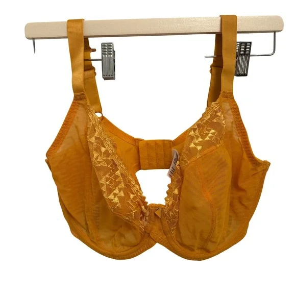 Curvy Kate Yellow Lace Sheer Full Cup Bra 36J Gorgeous Everyday Comfort Uplift - Picture 5 of 5